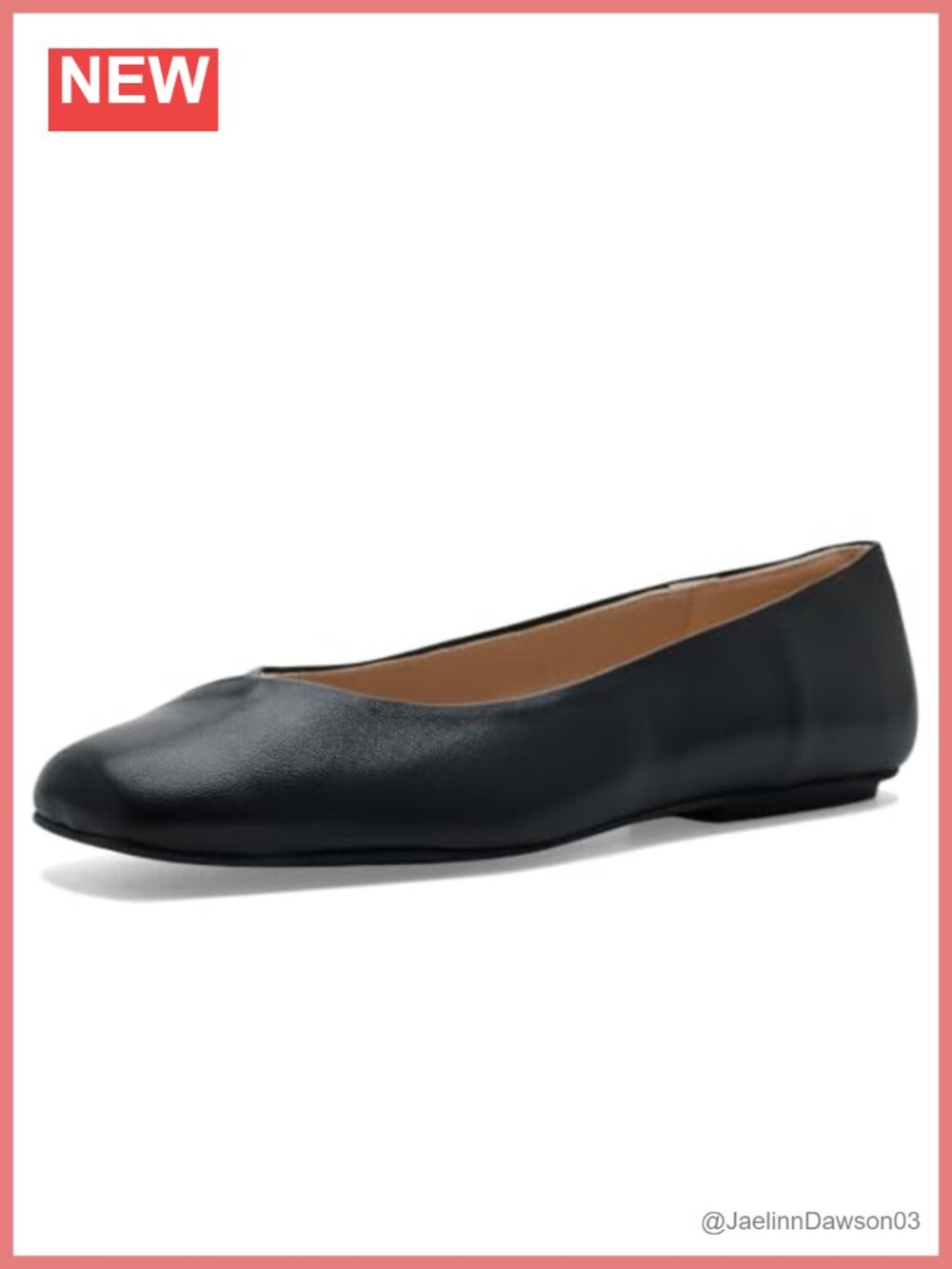 French Sole Shelby Women's Leather Ballet Flats Square Toe Slip-On Loafers